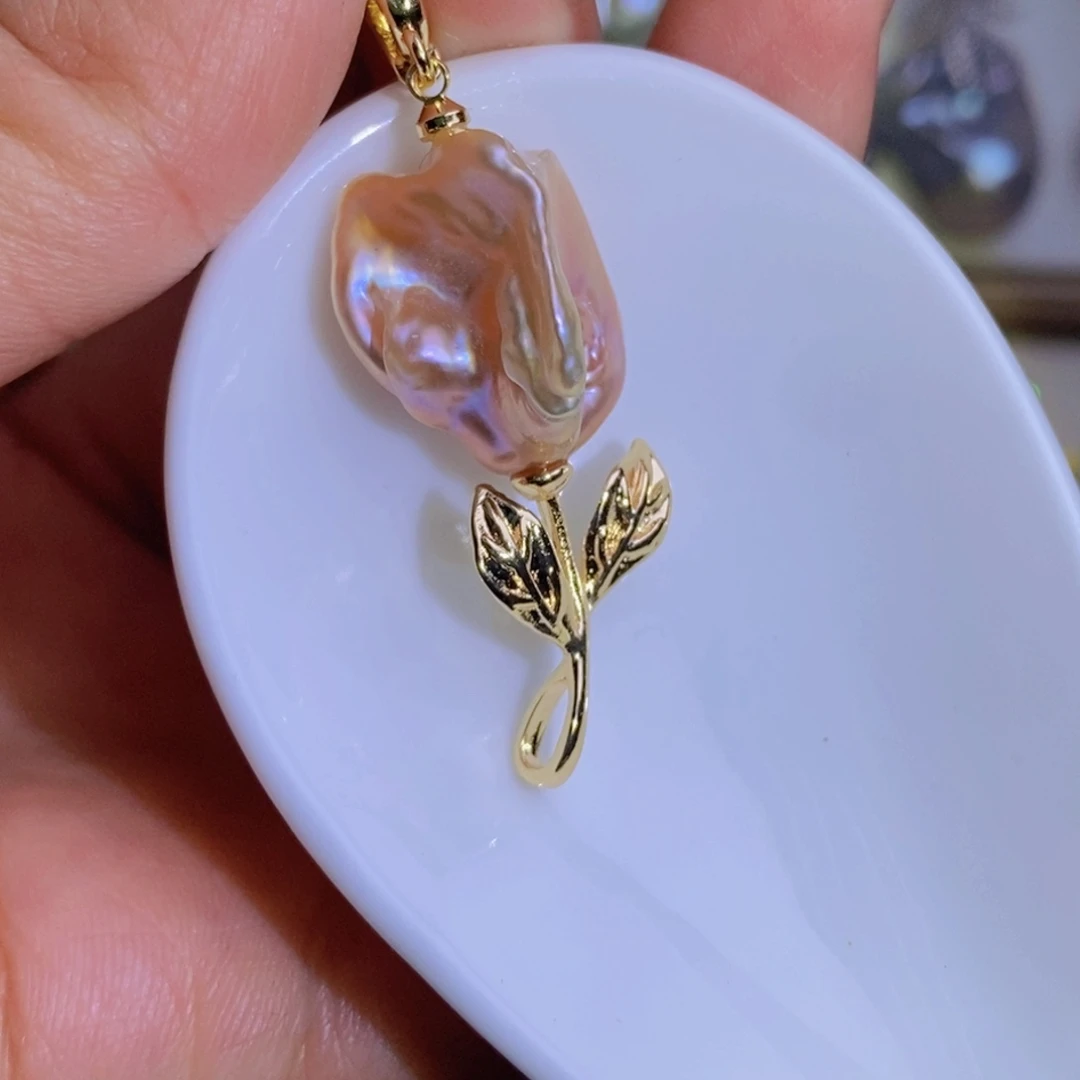 银S925镶嵌天然淡水珍珠淡水珍珠