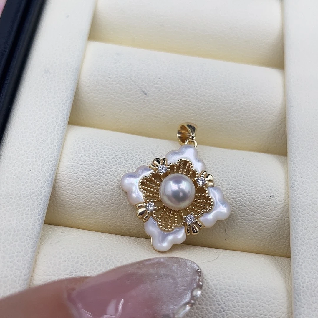 海水珍珠颈饰银S925镶嵌