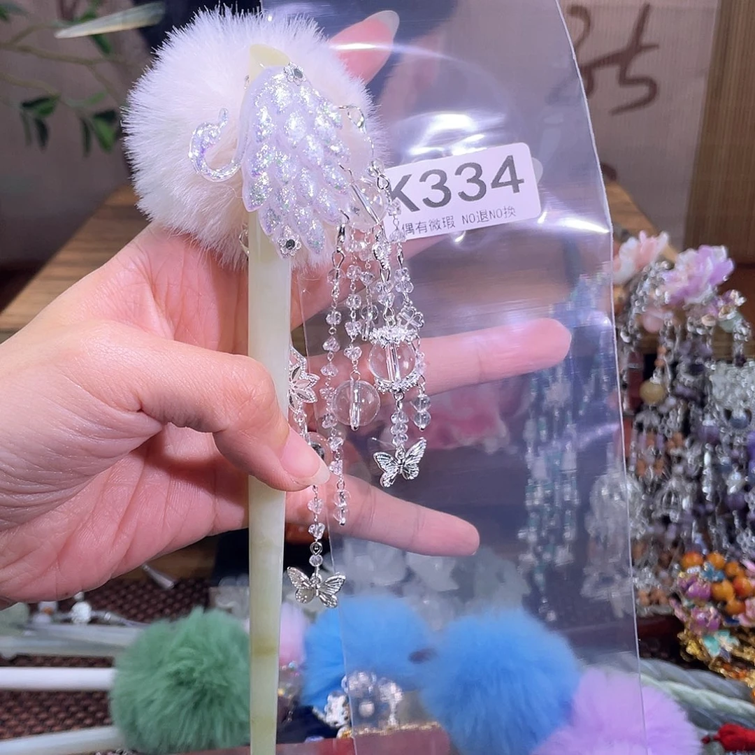 仙****蛇纹石玉合金发饰