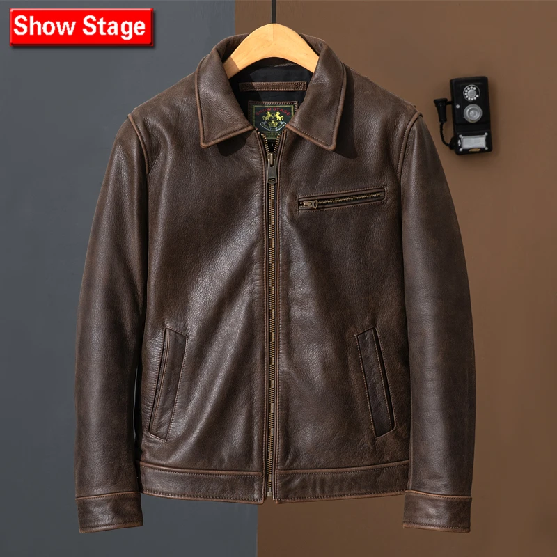 250517 高品质头层牛皮男士真皮皮衣简约1930木盒同款夹克外套