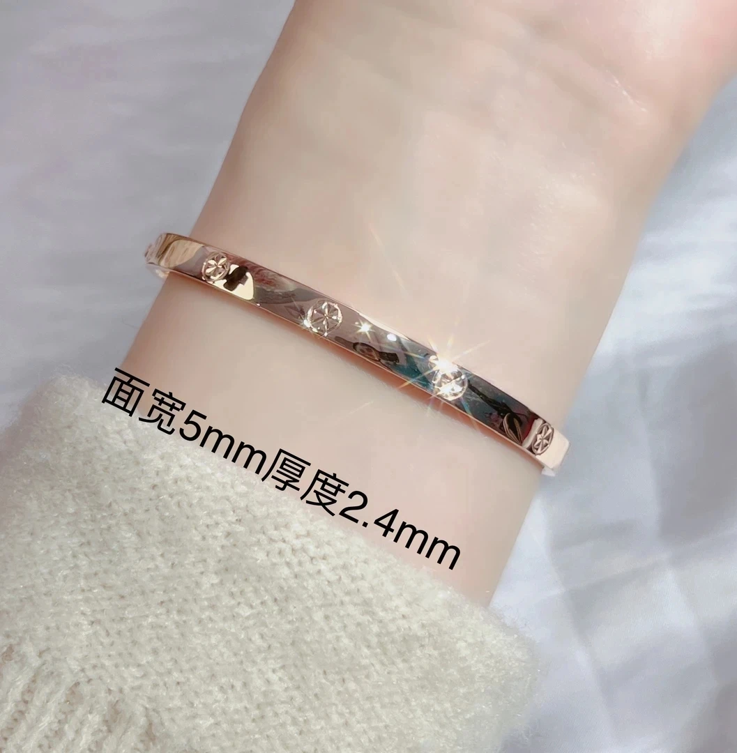 18K金5m米字卡镯54#