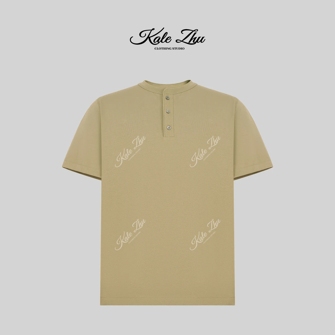 【KALE ZHU】”遮热亨利衫“三色亨利领短袖T恤 KZZA2T555