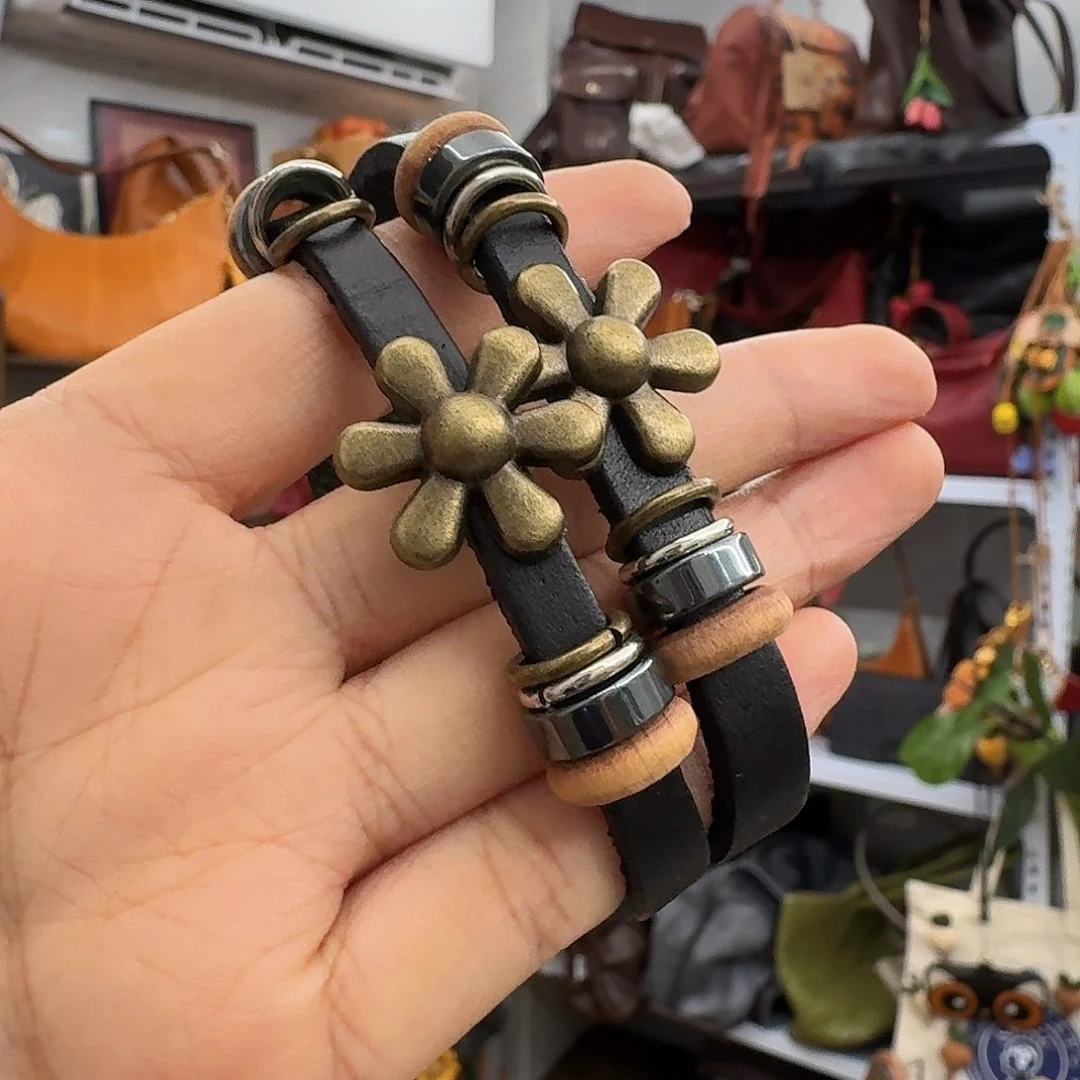 牛皮头层牛皮特价手链牛皮黑色