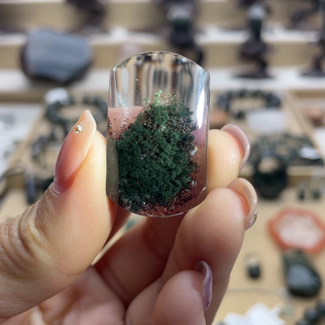 颈饰未镶嵌水晶绿幽灵吊坠定制