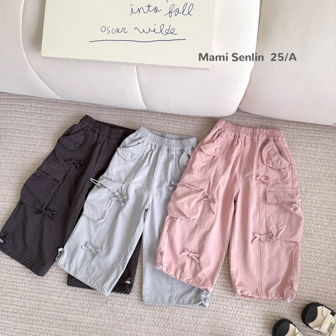 【现货】妈咪森林童装2025年女童秋装蝴蝶结工装裤253-MMSL-253099