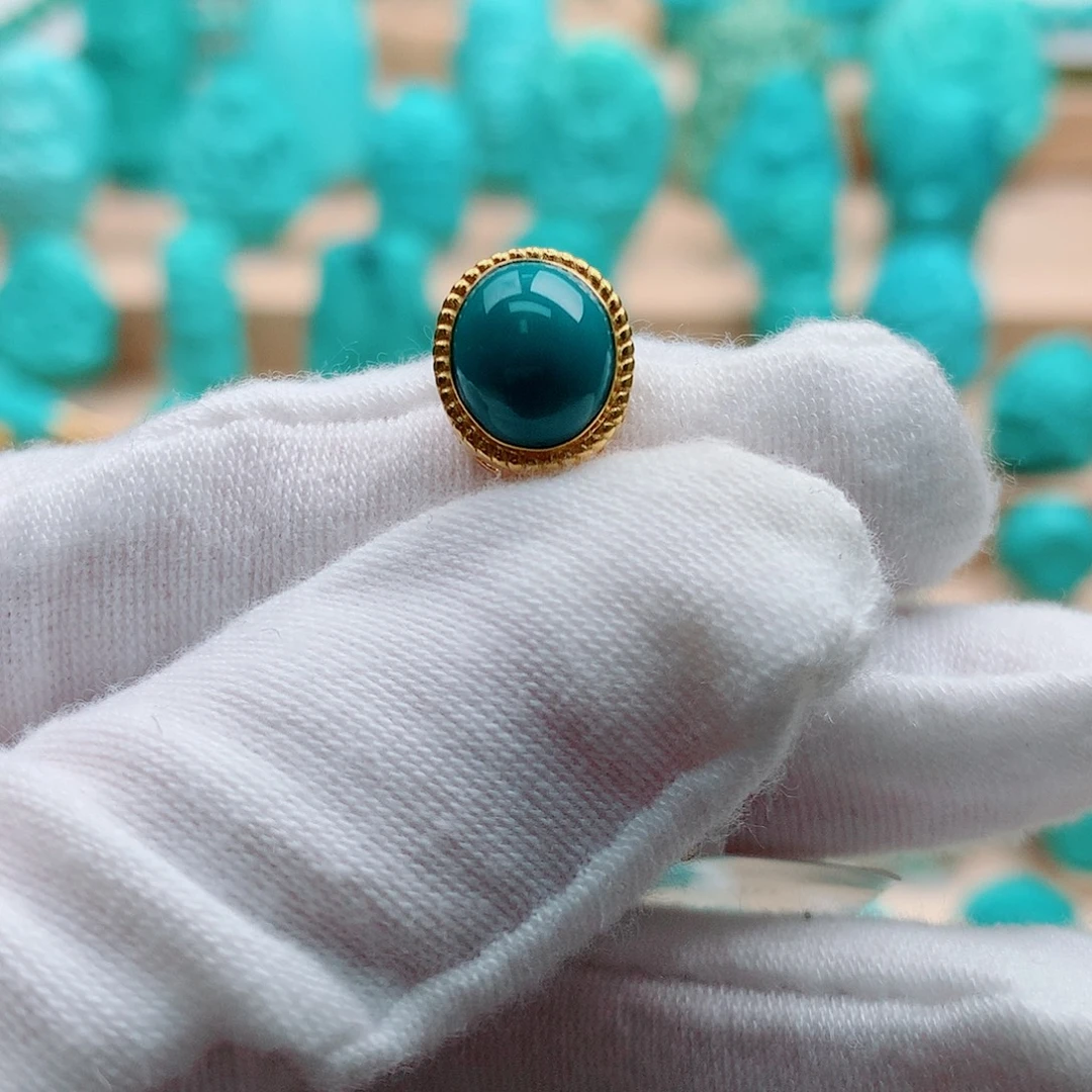 绿松石18K金镶嵌配饰