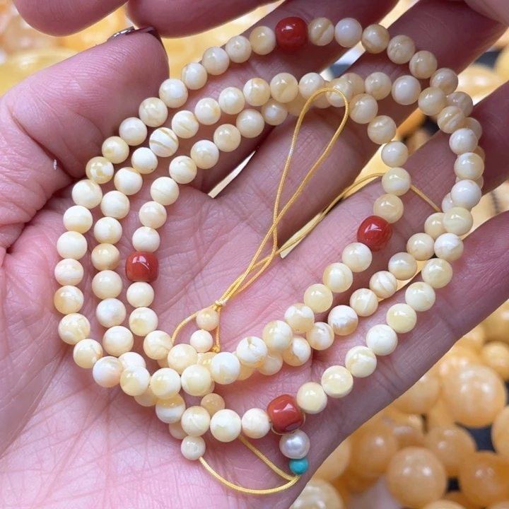 蜜蜡裸石未镶嵌没**字蜜蜡特价佛珠