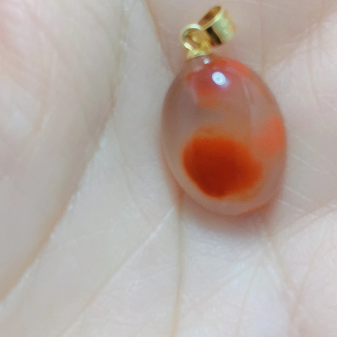 南红玛瑙银S925镶嵌吊坠(不含链)