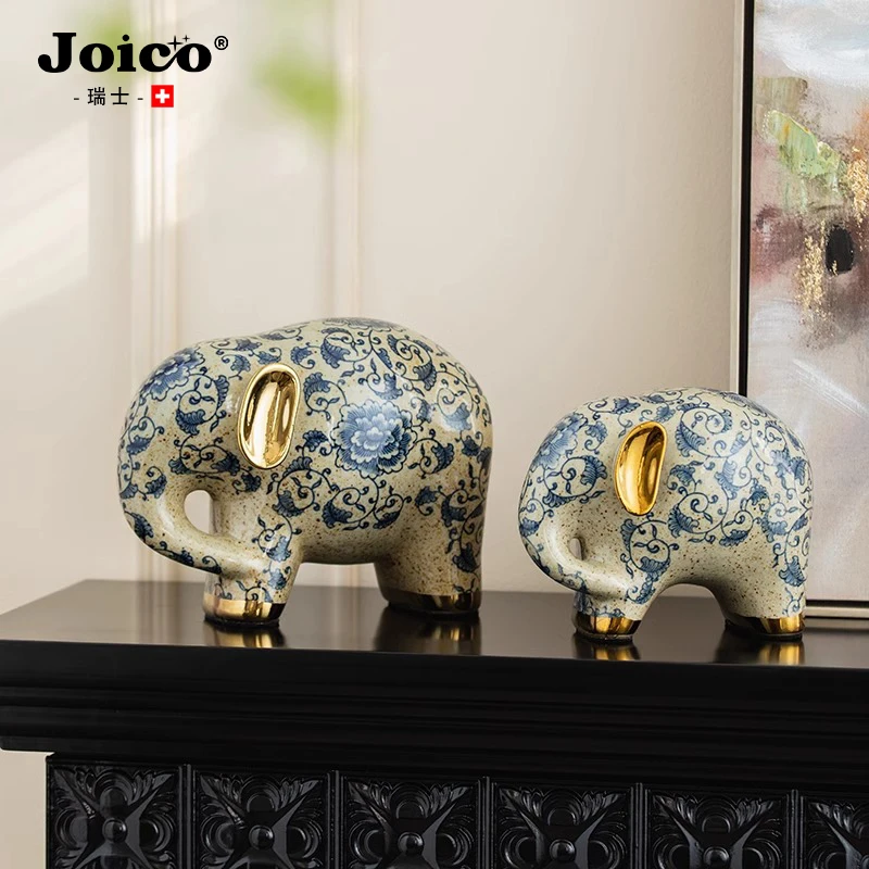 joico瑞士大象摆件新中式高档富贵吉象乔迁礼家居玄关酒柜装饰品