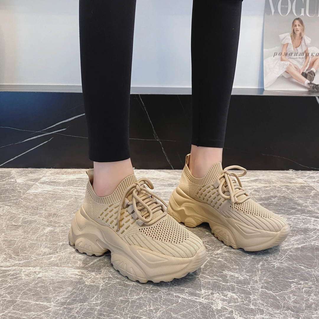 增高老爹鞋厚底系带运动女鞋ins百搭时尚运动鞋小白鞋时尚休闲鞋