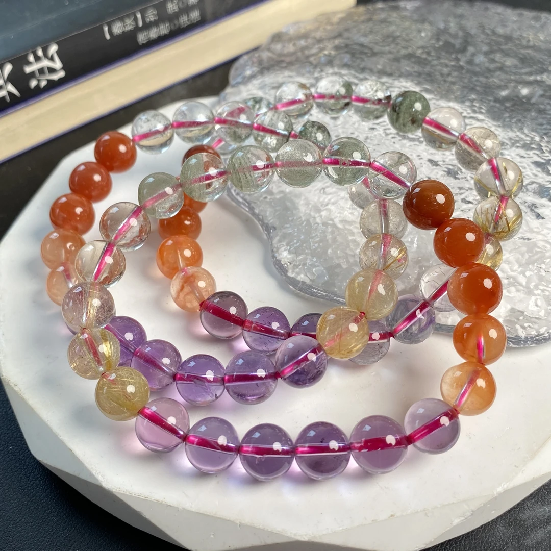 【书记甄选】天然水晶多宝单圈手链 多样式发一件 8mm  GD1319