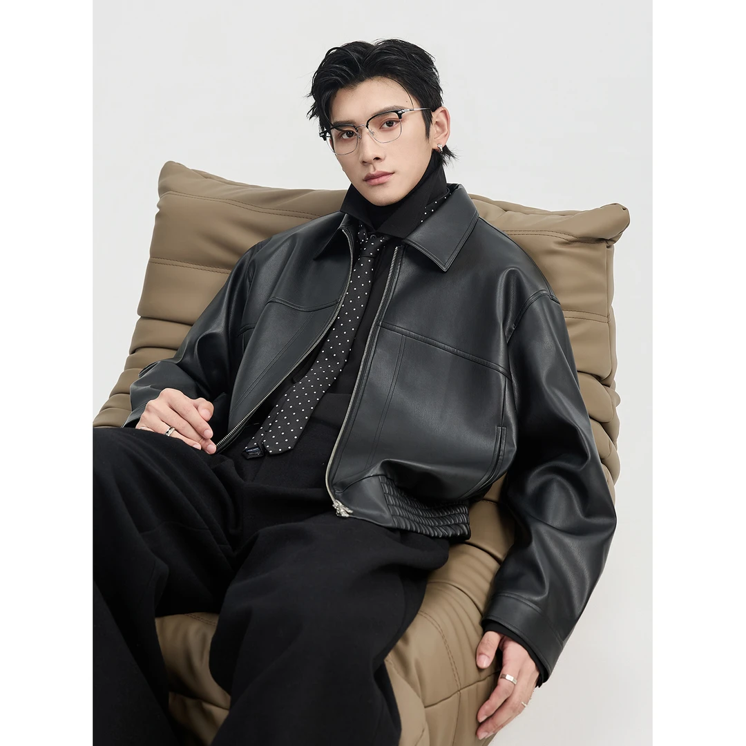 [cleanfit高级感]BJZE秋季短款翻领夹克男士百搭休闲外套E511141