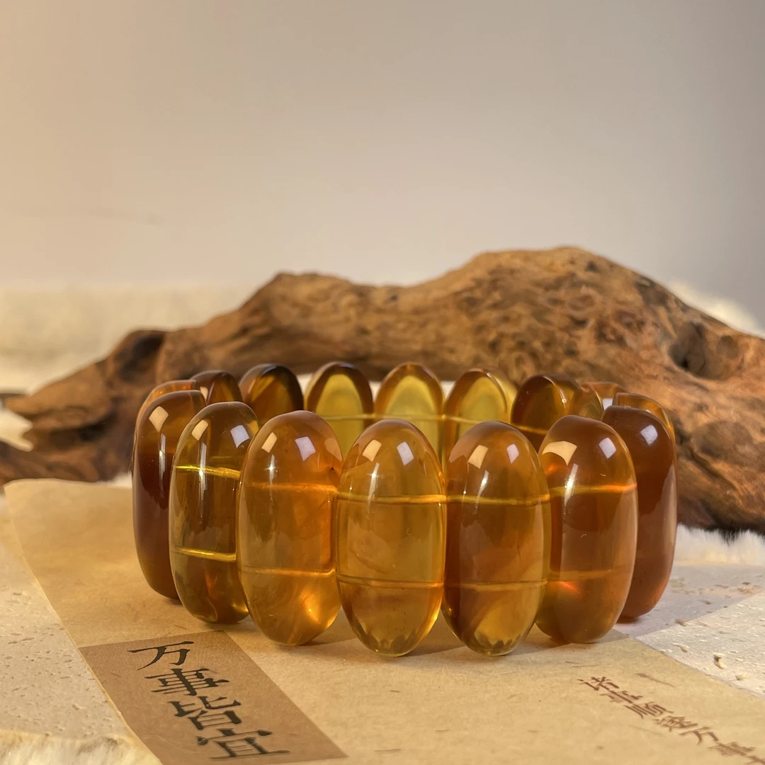 芷桦珠宝-天然缅甸灵草珀大手牌紫罗兰紫杉醇琥珀手镯玻璃体净体