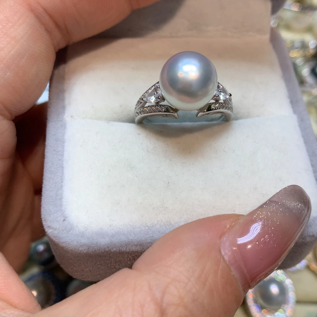 海水珍珠戒指银S925镶嵌