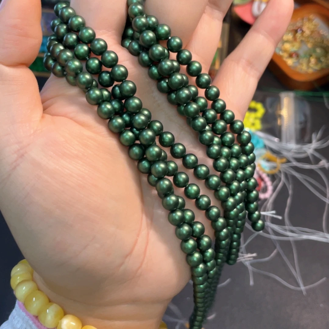 6mm磨砂绿 手工半成品散珠