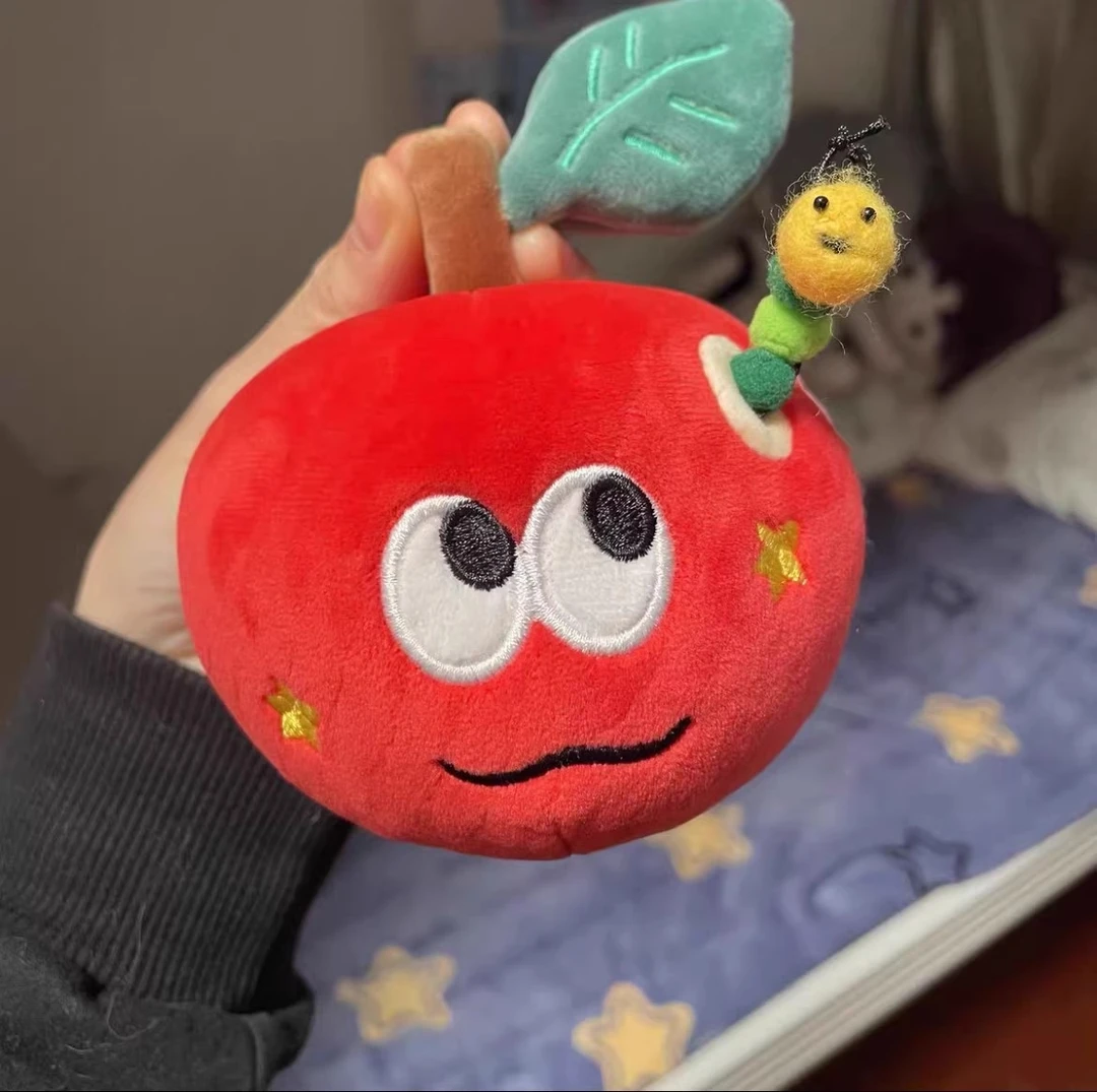 可爱惊喜红苹果挂件毛绒玩具苹果毛毛虫虫子玩偶送女生生日礼物
