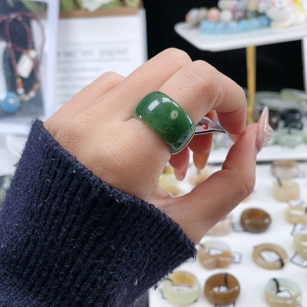 和田玉未镶嵌戒指P120乌兰海墩墩17.3不退换