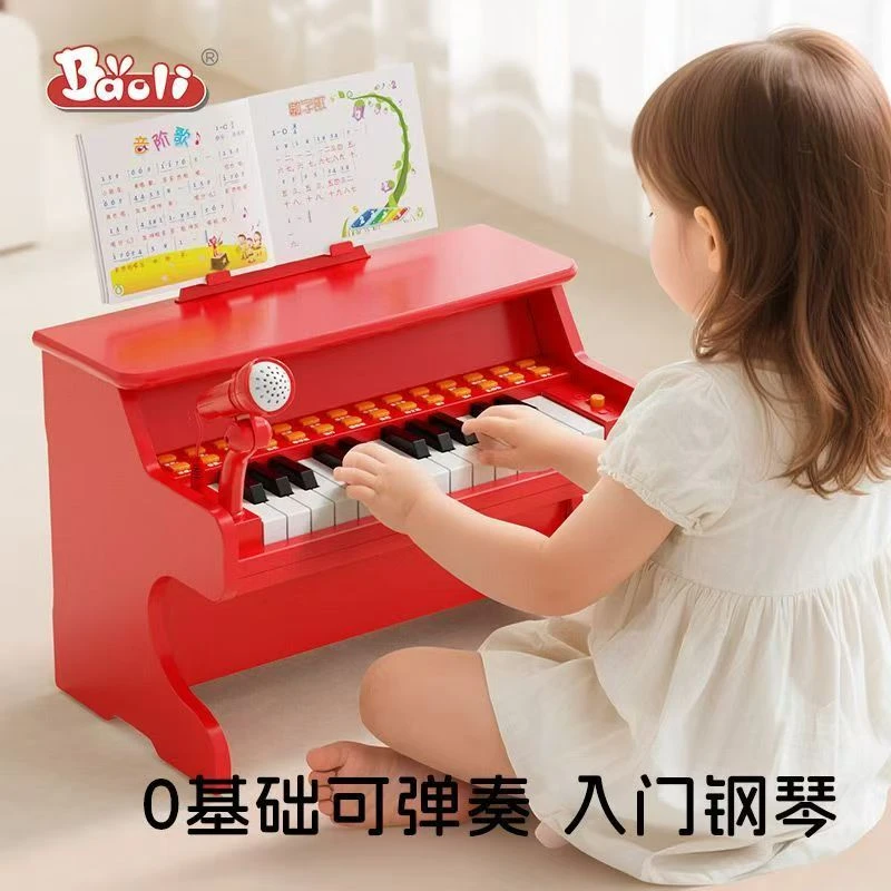 BAOLI宝丽钢琴玩具音乐电子琴可弹奏带话筒入门 科学实验