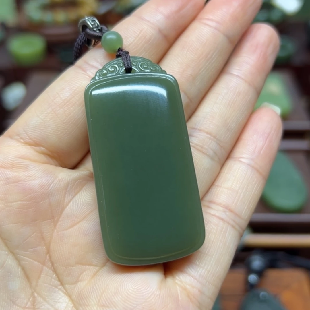 【闪购商品】岫岩老玉（透闪石质玉）未镶嵌颈饰无****木平安牌