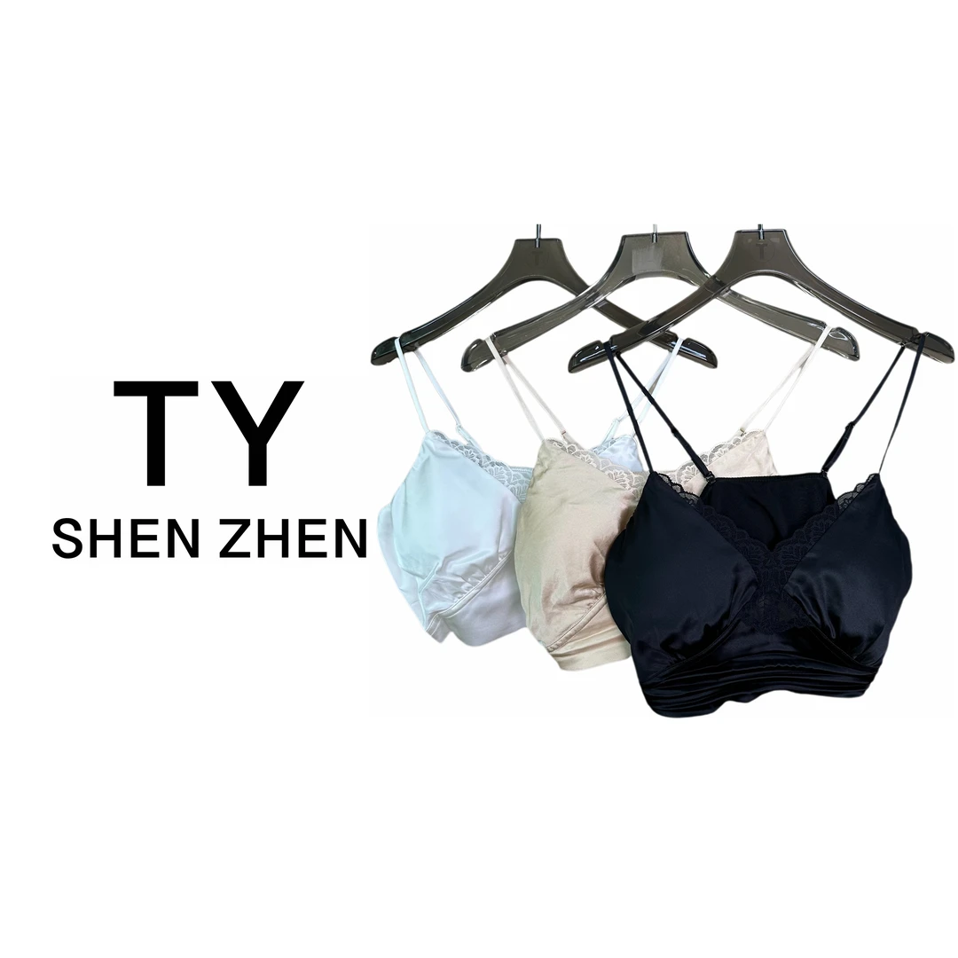 【深圳TY女装】桑蚕丝美背薄款文胸防滑抹胸时尚黑色打底