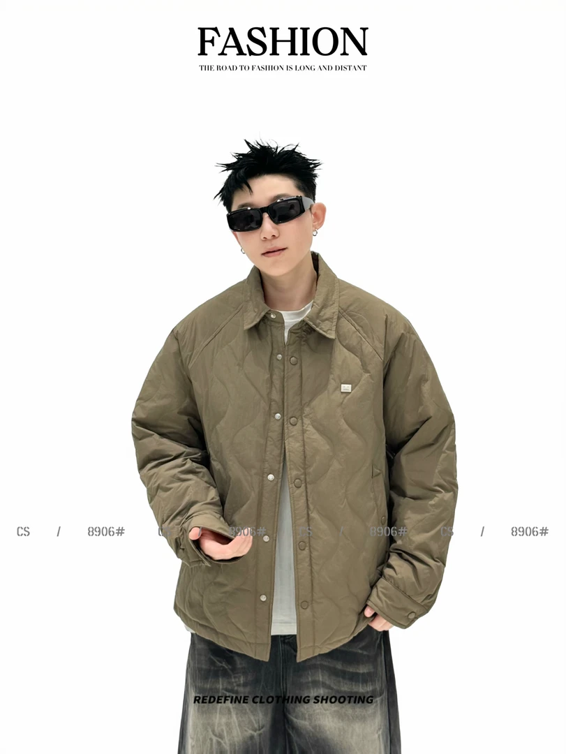 冬季爆款时尚都市潮流百搭翻领国标羽绒服-8906