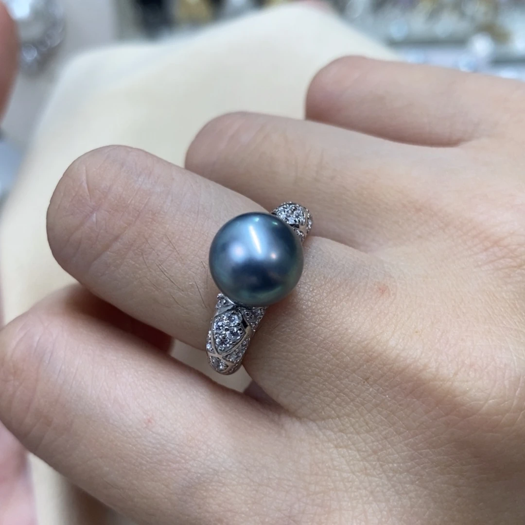 银S925镶嵌戒圈海水珍珠，链接19
