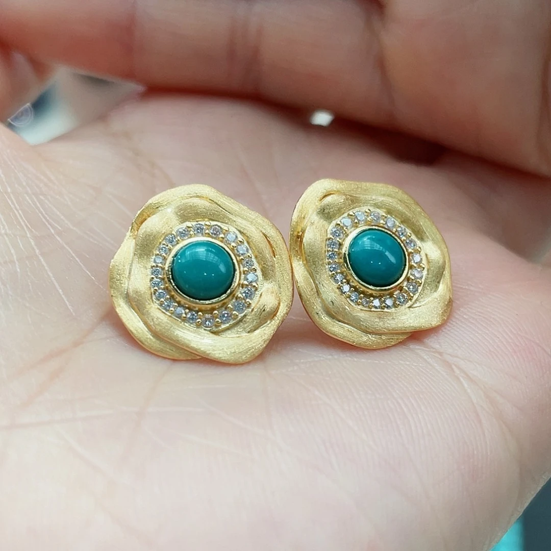 绿松石颈饰银S925镶嵌