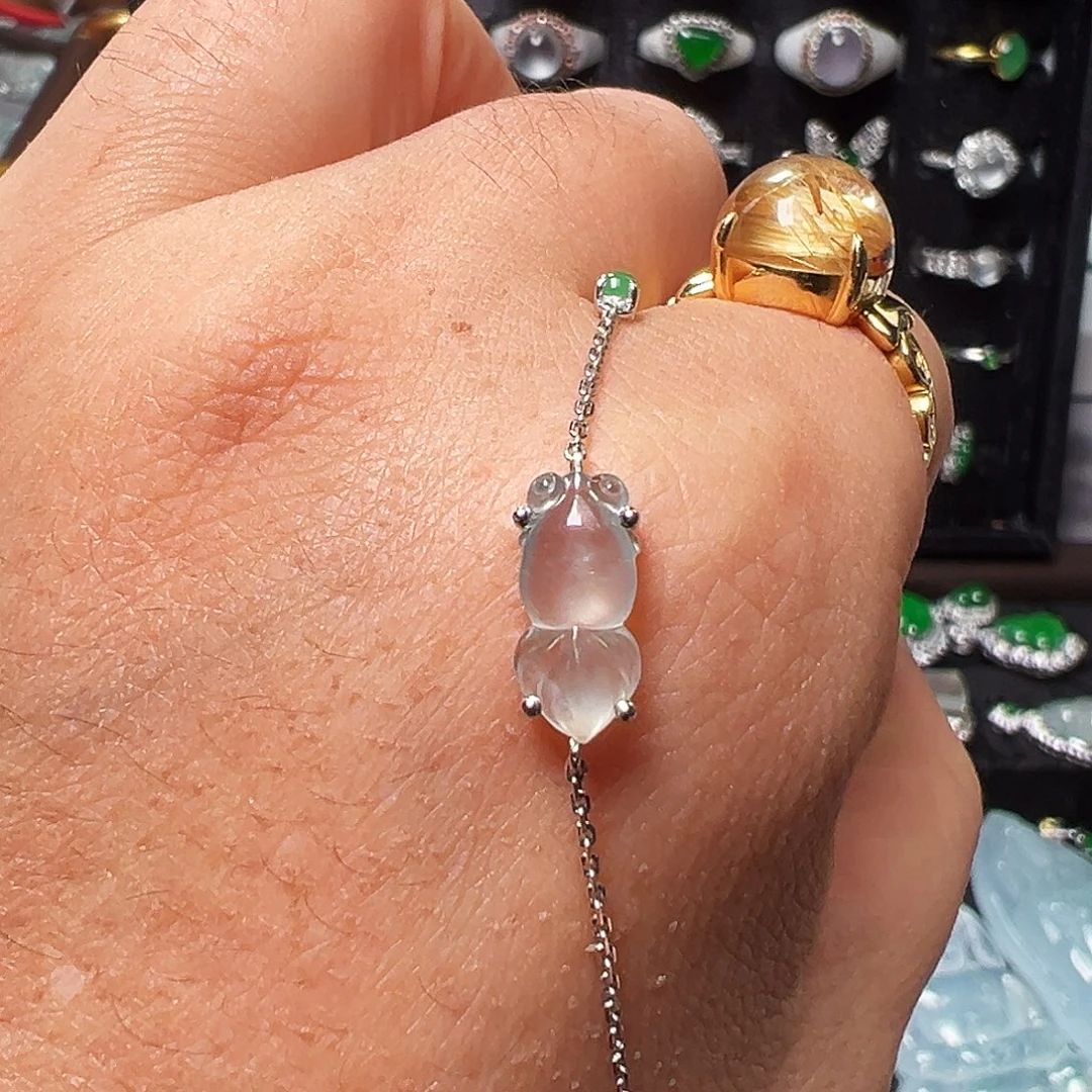 翡翠18K金镶嵌颈饰手链