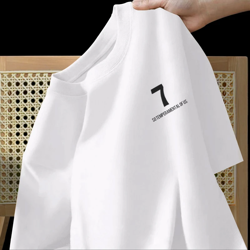 啄木鸟夏季新款圆领韩版男生宽松印花打底T恤ins潮流短袖打底衫