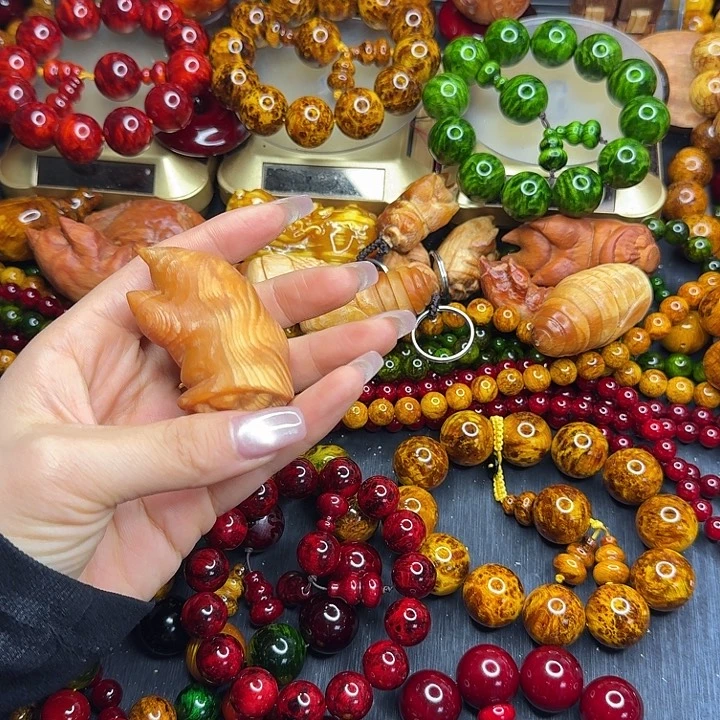 松木琥珀木文玩手串