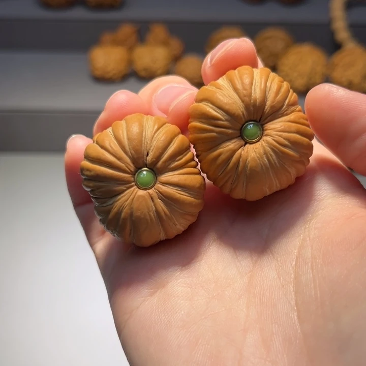 把件文玩核桃南瓜镶嵌558