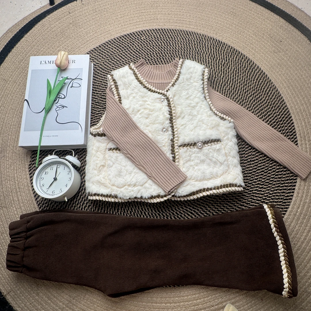 IEF/爱依服2025秋冬季新款时尚洋气女童休闲【童装】三件套上下套装