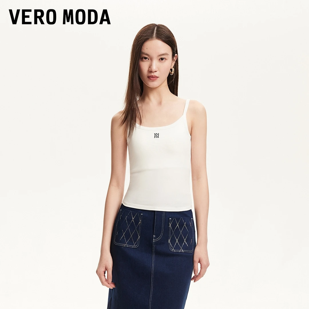 Vero Moda【自在美背】有胸垫吊带刺绣修身洋气时尚气质325303001