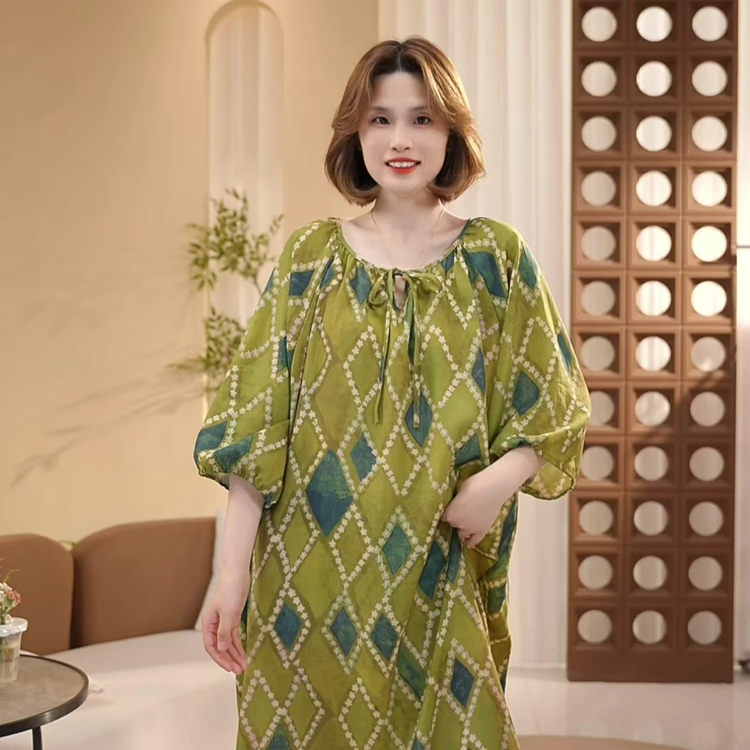 新品【夏日~莱赛尔天丝】宽松超凉快家居睡裙可外穿