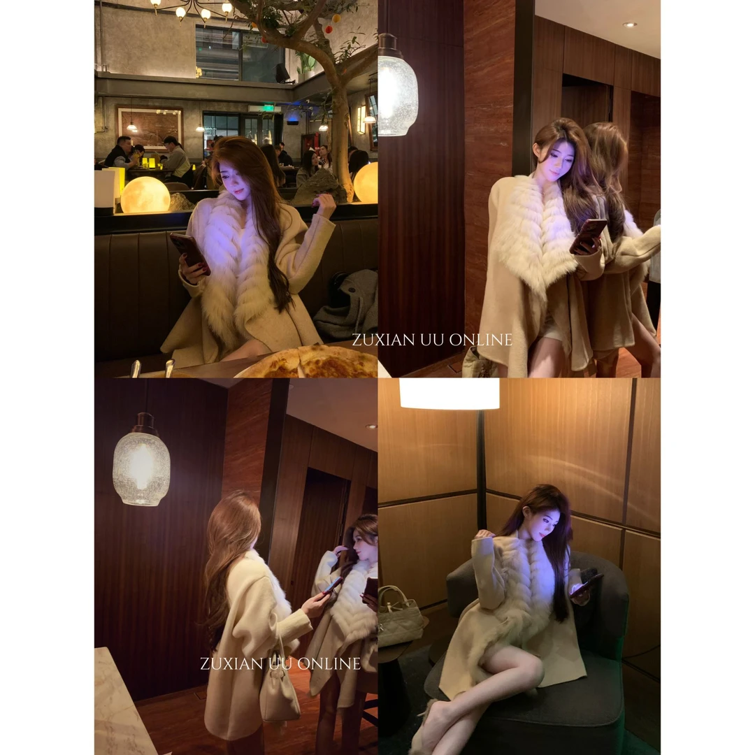 【ZUXIAN】娇贵美人 狐狸毛外套时尚气质百搭款