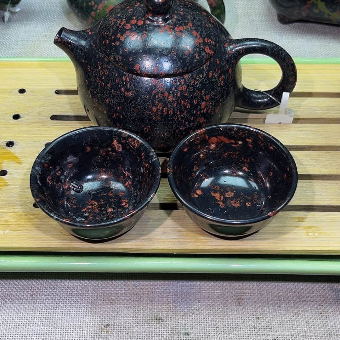 石材梅花玉安山玉西施一壶两杯