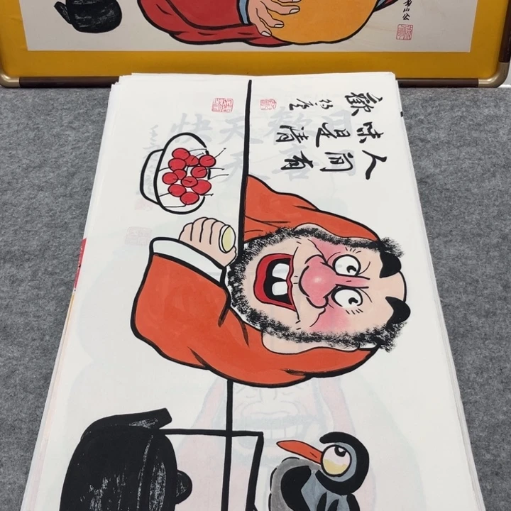 国画手绘禅意画一物一拍
