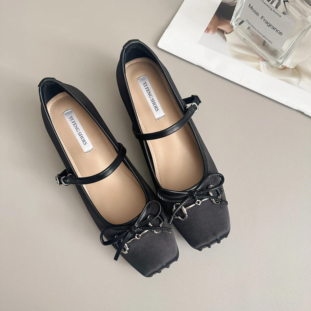 复古百搭法式温柔风女款韩版单鞋方头浅口软底玛丽珍帆布鞋