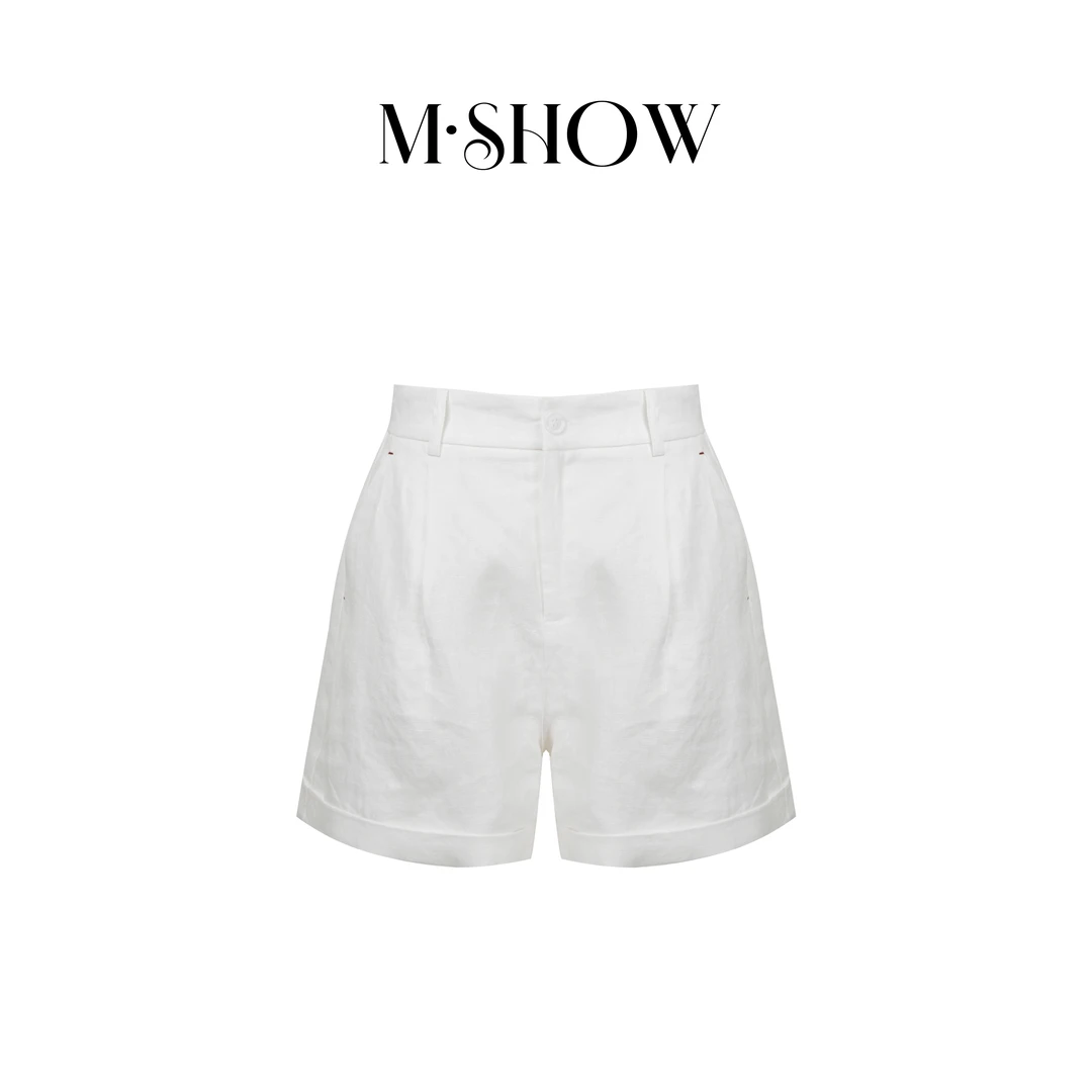 【墨秀亚麻】100%亚麻老钱风水洗百搭休闲短裤5163K