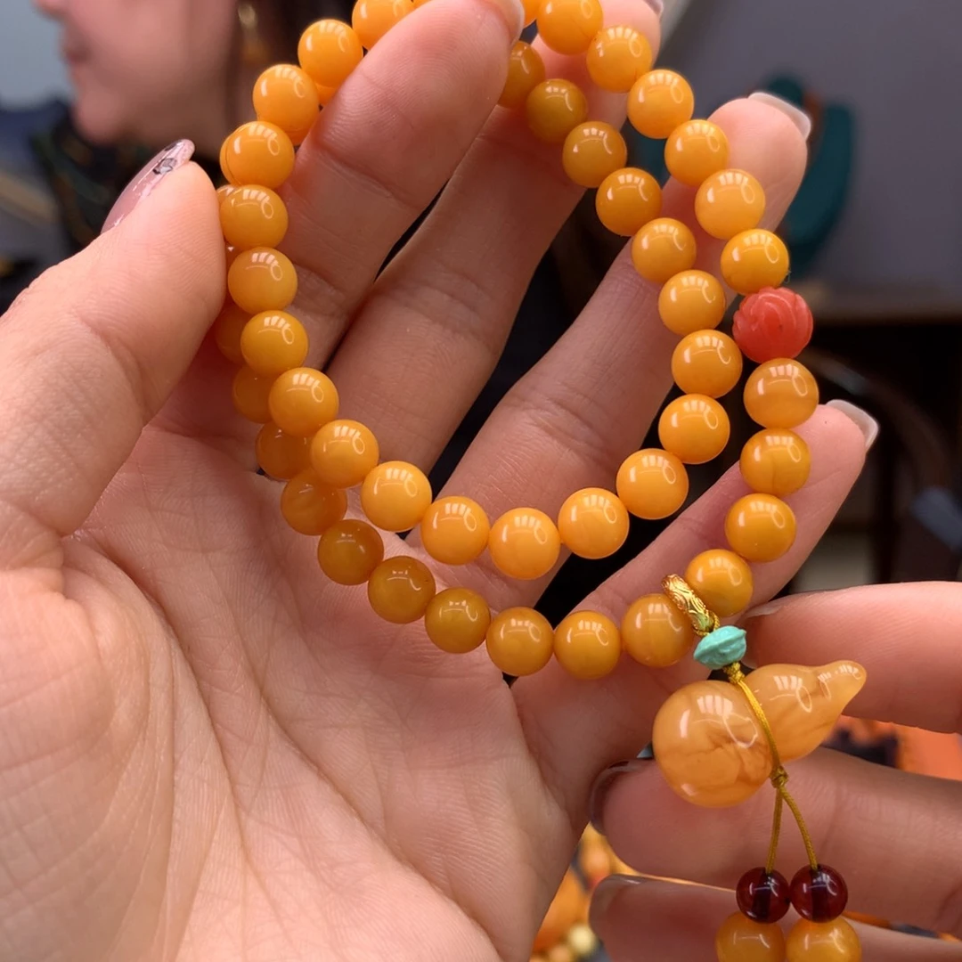 蜜蜡手串未镶嵌我