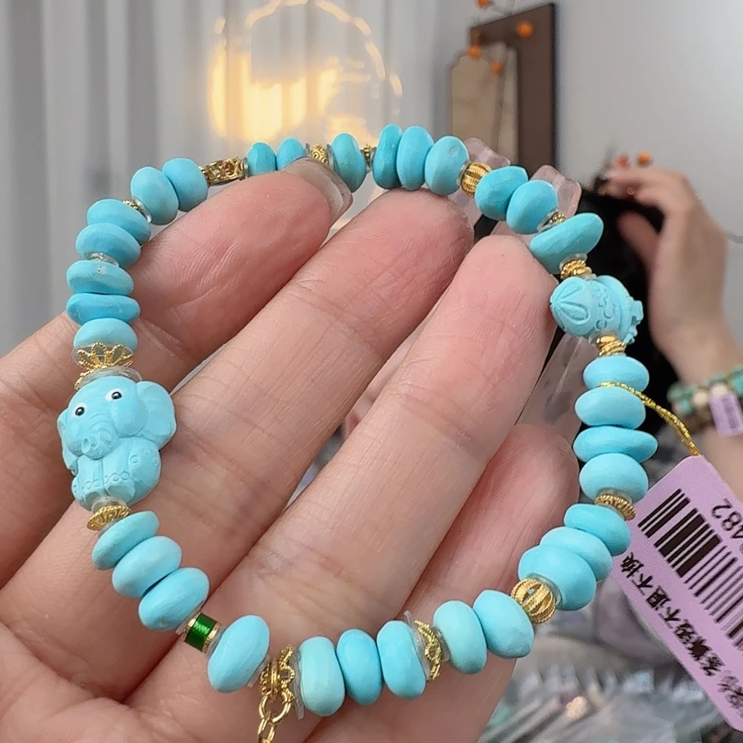 绿松石18K金镶嵌珠宝奇石