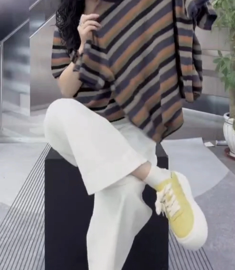 43s018812休闲潮流洋气百搭减龄优雅设计感衫新款舒适女士宽松