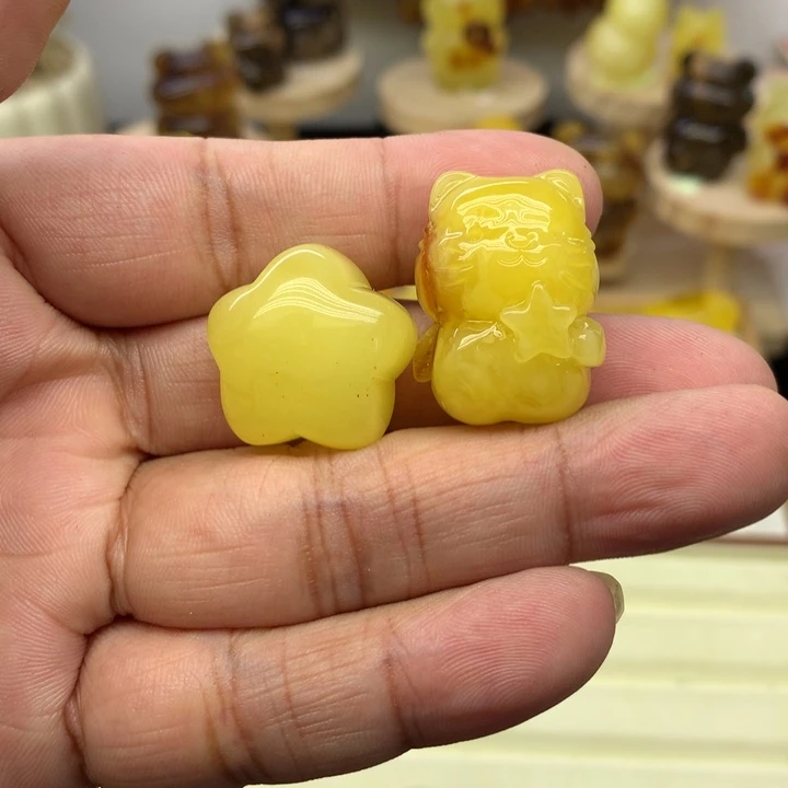 琥珀颈饰未镶嵌用****1猫咪星星