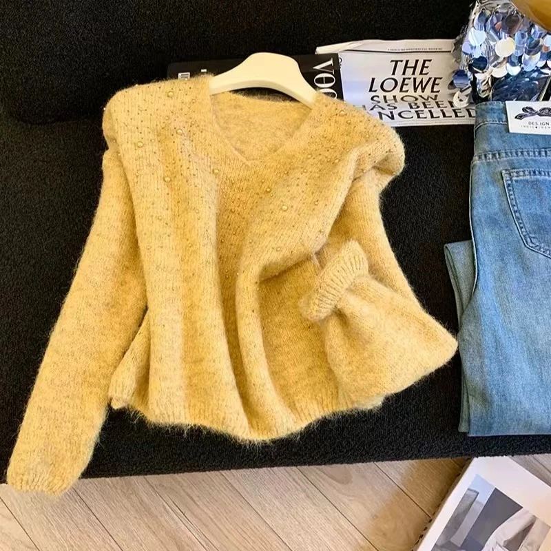 十三行欧货洋气上衣毛衣网红短款时尚宽松秋冬女装韩版小香风显瘦