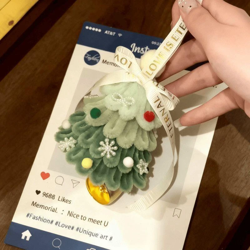 扭扭棒圣诞树挂件手工diy雪花苹果圣诞树材料包送闺蜜女友同学