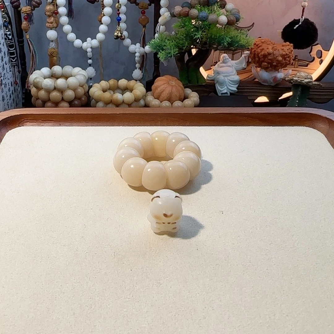 菩提根/象牙果吊坠奶黄蒜瓣手捻