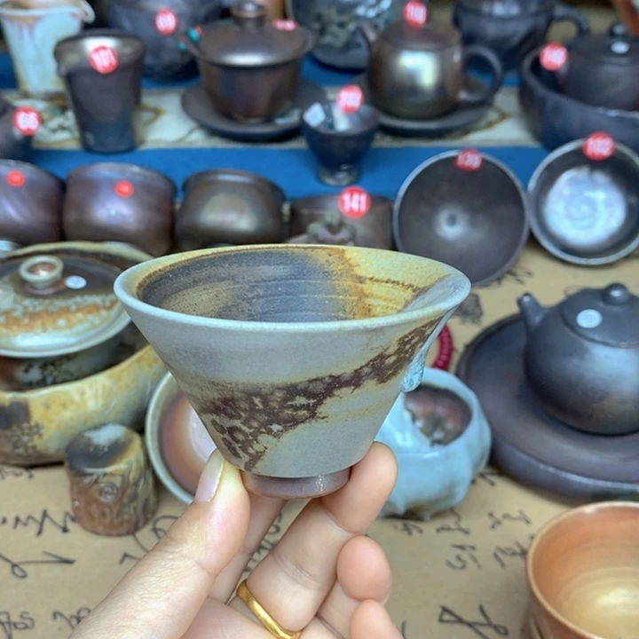杯子纯柴烧裸烧手工茶器