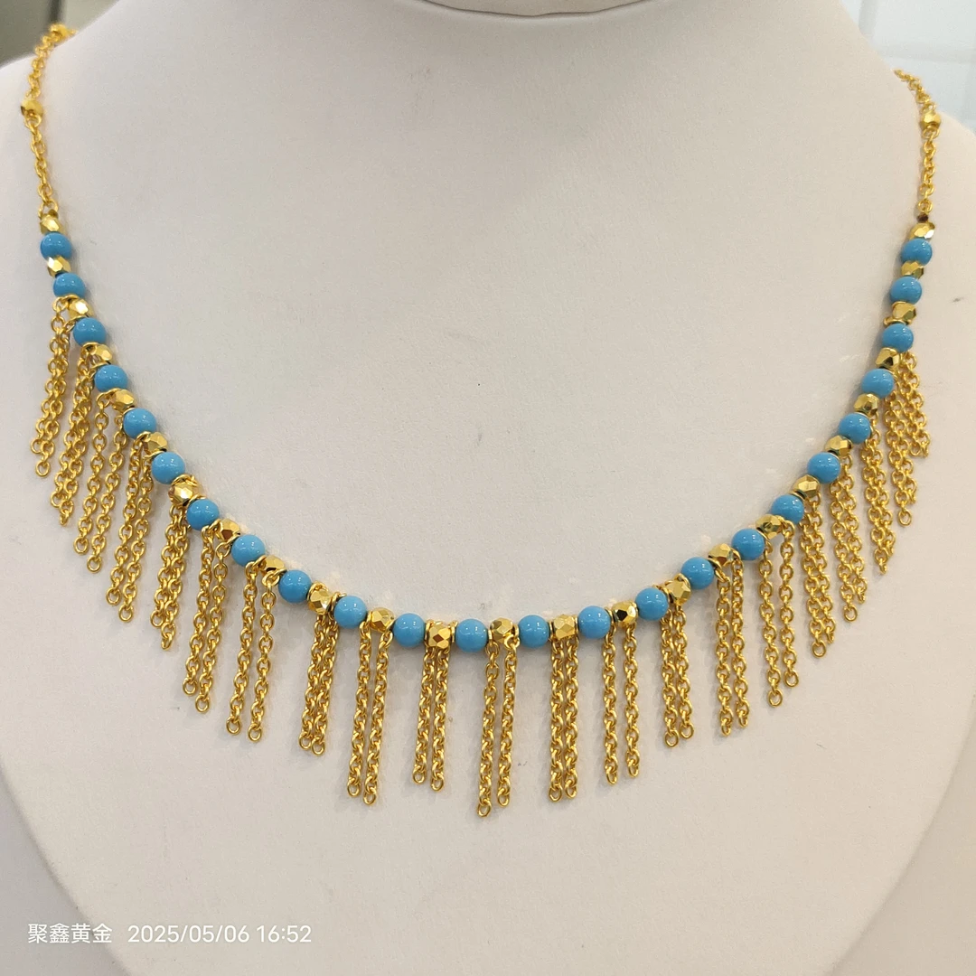 6-EE【秀秀专享】足金999  烟花流苏套链