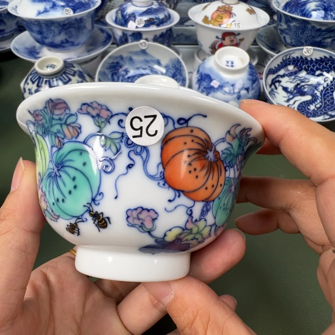 陶瓷景德镇纯手工纯手绘茶具木木25