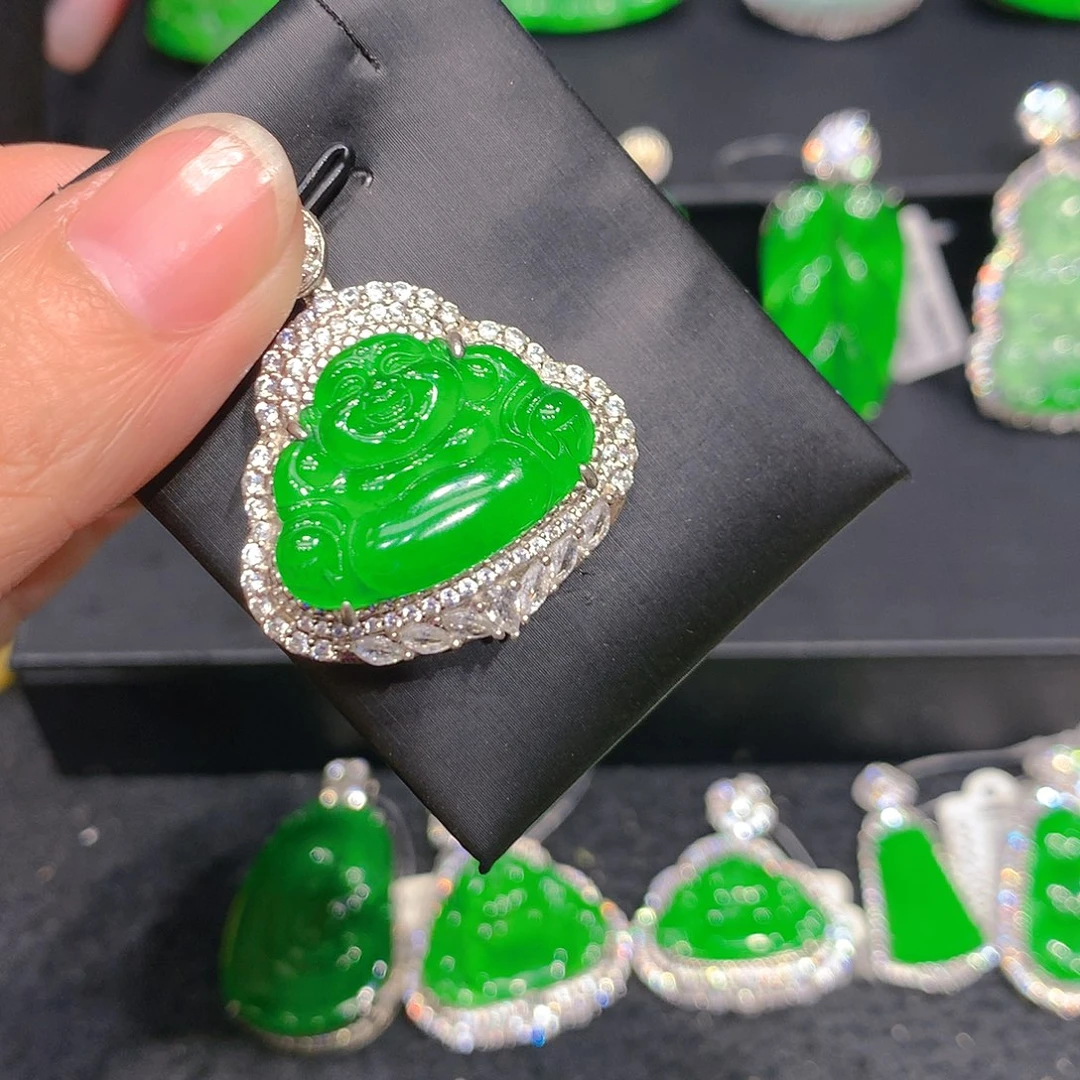 颈饰银S925镶嵌翡翠0009954